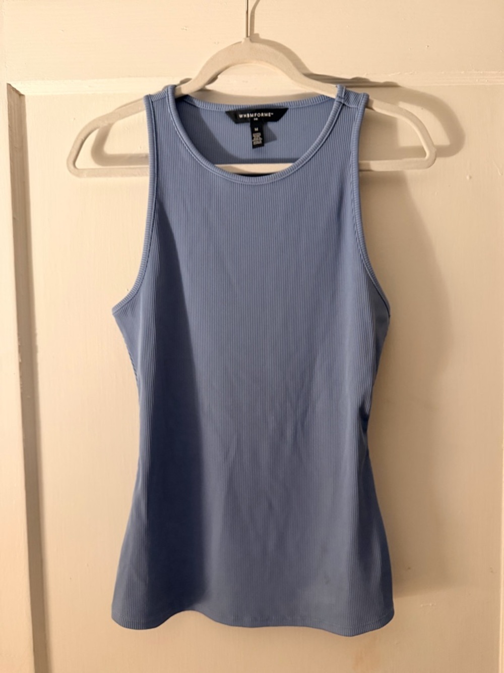 WHBM Forme Rib Tank Top Blue Sleeveless Stretch Women’s Size Medium